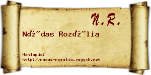 Nádas Rozália névjegykártya