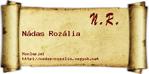 Nádas Rozália névjegykártya